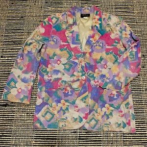 Vintage Floral Print Designer Blazer